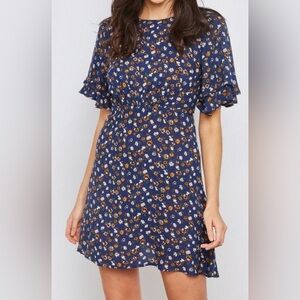 Floral Blue Mini Dress
